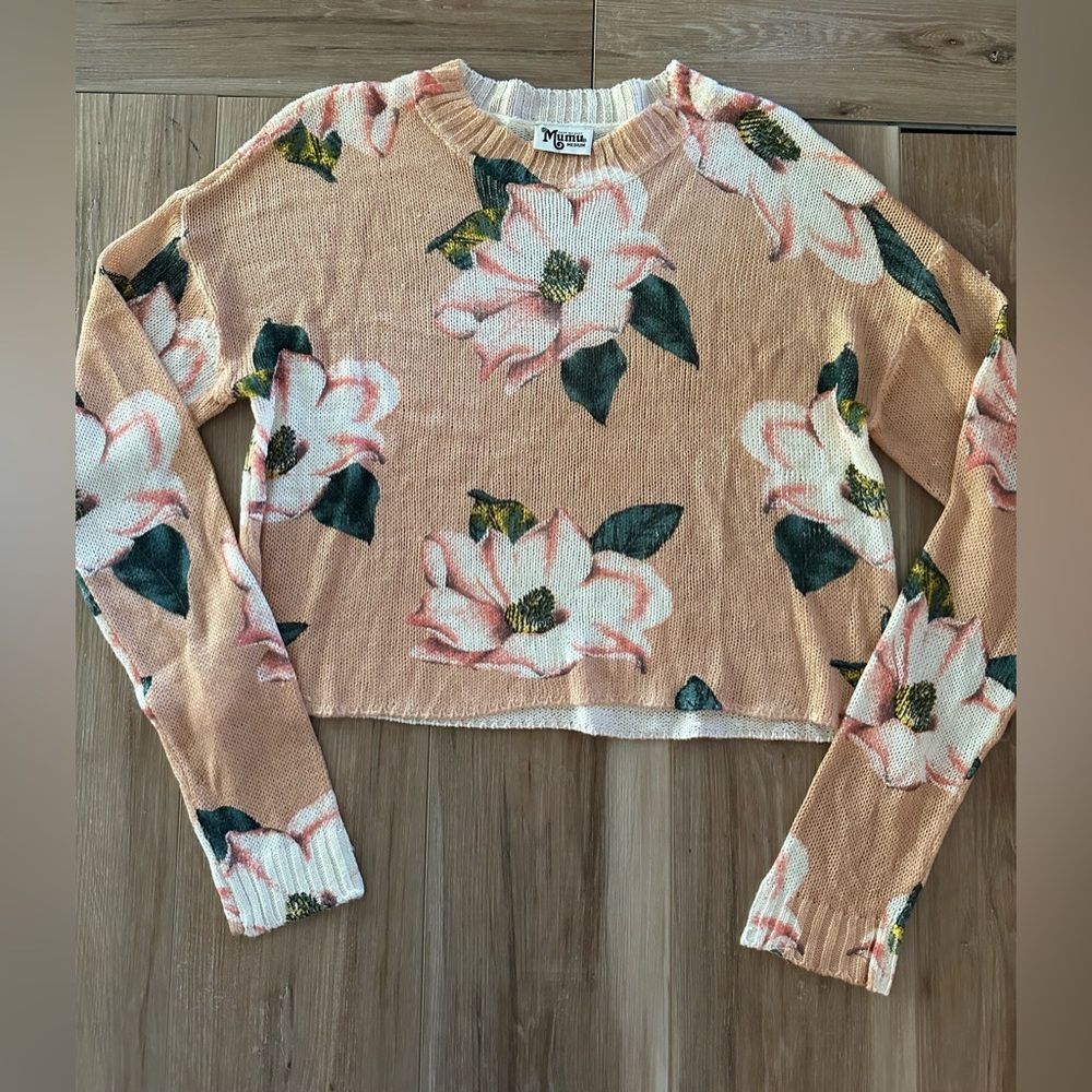 Show Me Your Mumu Crop Varsity Sweater M